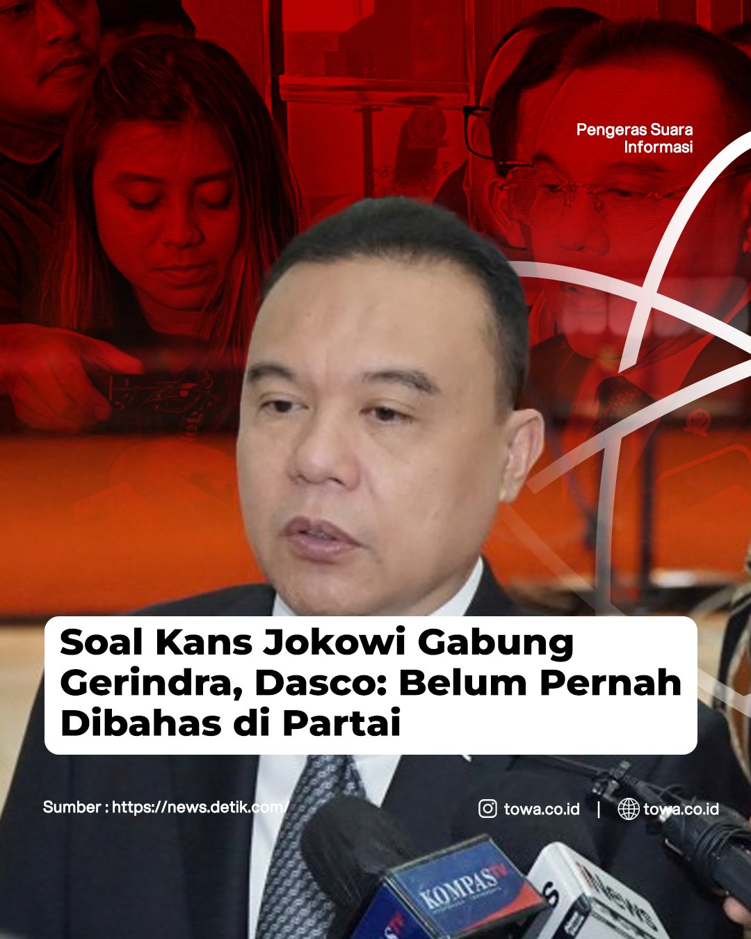 Prabowo Siap Terima Jokowi di Gerindra, Dasco: Belum Dibahas di Internal