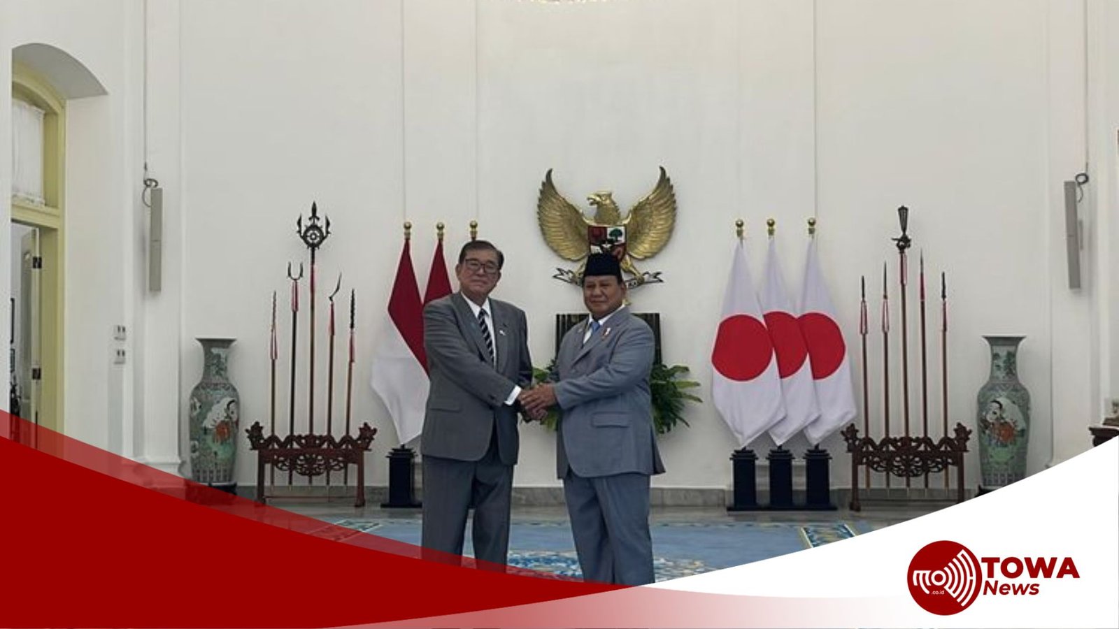 Presiden Prabowo Sambut PM Jepang Shigeru Ishiba dengan Upacara Kenegaraan di Istana Bogor